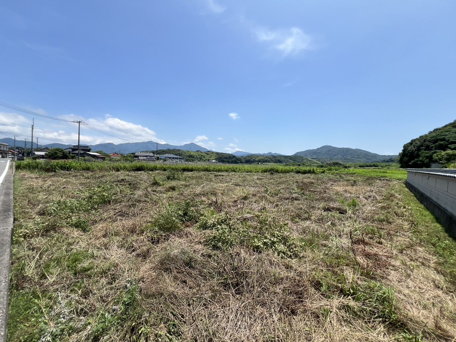 草刈り後：草が刈り取られ、見通しの良くなった土地
